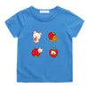 Kiiroitori t-shirts de fraises de poussin jaunes