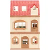 Simulation Kitchen Forest Family Small House Double trois étages Villa Rendeer Animal Modèle Mobilier Dollhouse Furniture Toy Cadeaux 240403