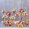 Yannew 2st bröllopsblommor för mittstycken Artificial Rose Cream White Kissing Ball Floral Arrangement Party Table Decors