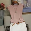 Women's Blouses Shirts Fashion Woman Blouse 2024 Summer Sleeveless Blouse Women O-neck Knitted Blouse Shirt Women Clothes Womens Tops And Blouses C853 240411