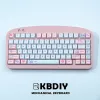 Accessoires kbdiy 129 clés pbt mignon clés roses de lapin à vapeur pour le clavier de jeu mécanique personnalisé MX Switche Syesub xda Profile Clé Cap