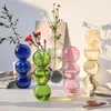 花瓶シンプルなガラスの花瓶のデスクトップの装飾品クリエイティブロマンチックな水耕植林の植木鉢面白いモダンな球形ダイニングルーム