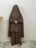 Abiti etnici abiti islamici abaya musulmani Dubai velati donne vestiti turchi di colore solido niqab eid abito khimar di alta qualità rama