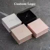 9*9*3.5cm Kağıt Kutusu Özel Logo Kolye Mıknatıs Kutusu Sünger Kişiselleştirilmiş Logo Takı Paketi Toplu Flip Karton Kutusu