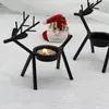 Titulares de vela 1pc Reandeer Lâmpada de chá Capacelestick Stand Iron Christmas Table Decor Central Home Decor