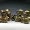 Figurines décoratines buste en bronze de quatre grands hommes en laiton Lénine Marx Engels Staline Statue d'ornement de l'artisanat Staline