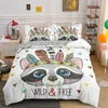 Ensembles de literie panda ensemble dessin animé enfant couvret couverture garçons garçons couvertures de courtepointe animale avec caisse d'oreiller en draps de lit de luxe textile