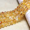 Luoman Xariari Top 100% Natural Citrine Quarz gelbe runde Edelsteinperlen für Schmuck Herstellung von DIY -Armband Halskette