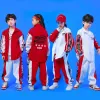 Kid Hip Hop abbigliamento Stampa con zip up giacca bomber top casual jogger pantaloni per ragazza jazz danza costume abiti da indossare abiti set