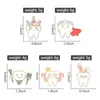 Tooth Enamel Pin Dentiste Vêtements Collier Badge Badge Rabbit Oreilles Aile Forme de dents Broche Sac à dos Protéger les accessoires de dents Cadeaux