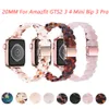 Banda de pulseira de resina de 20 mm para Xiaomi Huami Amazfit GTS3 2 4 Mini relógio Strap correia para BIP 3 Acessórios de substituição Pro