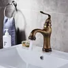 Robinets de lavabo de salle de bain robinets de bassin Antique Brass Water Bilker Tap Luxury Jade Wash Taps