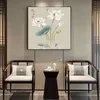Ny kinesisk stil lotus/lotus blad/koi affischer och tryck blommor duk målar väggkonst bild för vardagsrum heminredning