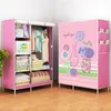 Förvaringsskåp kolloplig garderob garderob arrangör koreansk bärbar vikbar garderobshylla skåp vardagsrum hemmöbler