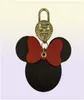 2023 Plaid Mouse Designer Bow Keychains Pu Leather Animal Sac Pendant Charme Girls Cars Cortes Cortes de porte