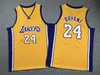 الرجال الشباب الأطفال 8 24 Bean Bryant Retro Basketball Coureys the Black Mamba Jersey Hardwood Vintage Classic Yellow Blue Purple Vest