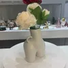 Artes e artesanato 15/21 cm Resina de vaso humano Butt Handicraft Furnishins Modern Home decoração vasos de flores para plantas internas L49