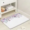 Bath Mats Floral Bathroom Mat Rug Leaf Super Soft And Absorbent Plush Butterfly Non-Slip Toilet Carpet