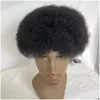 Kit di estensione per capelli toupees toupee for uomini afro Kinky riccio mono base con pU del sistema umano Blackmen drop drop.