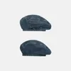 Berets Fashion Retro Denim Hat 2024 Casual Solid Color Autumn Shade Painter Cap Korean Octagonal Hats Women