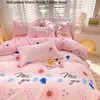 Ins Orange Checkerboard Duvette Cover Lit Sheet de lit d'oreiller Twin Twin Double Floral Liberal Set Decor Home for Kids Girls