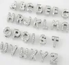 Whole 10mm 130pcslot AZ full rhinestones Slide letters DIY Alphabet Charm Accessories fit for 10mm pet collar keychains3873197