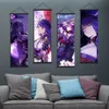 Genshin Impact Hanging Scrolls Keqing Canvas Print Mona Pictures Wall Art Painting Home Decor Modular Posters for Living Room