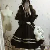 Basic Casual Dresses Cute womens Lolita OP dress with floating lace decoration Japanese Harajuku long sled doll dress fairy Vesidos casual Lolita C240411