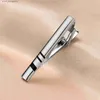 Tie Clips Новый высококачественный медный мужский свадебный галстук Высокий клип бренд высококачественный роскошный дизайн изысканный рисунок хрустальный галстук с коробкой подарок Y240411