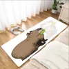 Vardagsrumsmattor Non-Slip och Washable Kitchen Mat Capybara Anti Mattor Bedside Floor Mats Bedrooom Kawaii Rug Entrance Doormat