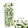 Dekorative Blumen Hochzeit Home Dekoration künstliche falsche Efeus Vine Hanging Girlandpflanzen violette Flores Artificiales Gartendekor Outdoor