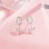 Boucles d'oreilles Sterling Color Opal Tulips Stricks Over Stick Bijoux de mode pour femmes