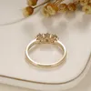 CXSJeremy sólido 14k Amarelo de ouro 3 pedras de moissanite anéis de noivado para mulheres promessa aliança de casamento Jóias de noiva combinando