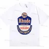 Rhude Tshirts Rhudes Tee Rhude surdimensionné Tshir Mens Designer T-shirt Workout Shirts For Men T-shirts surdimensionnés 100% coton T-shirt vintage