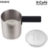 Kcafe single serve k tasse de café latte et cappuccino fabricant en charbon de bois foncé avec du lait non laitier, de la mousse chaude et froide - compatible avec les cafetières KCAF uniquement