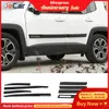 Jecar 4pcs caro de carrosserie côté bordure de bord moulage de bordure de style autocollant de décoration autocollante de décoration de porte longue bande décale de bande pour jeep renegade 2016 up