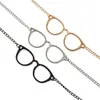 Lunettes de lunettes de forme de pendentif verres de lecture des verres en métal rétro verres de chaîne portant des verres d'accessoires suspendus