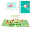 3D pop up soccer football cartes de remerciement avec enveloppe carte de cadeaux de brithday cartes postales vierges laisse les meilleurs voeux à un ami ami