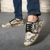 Casual Shoes Women Summer Printed Linen Breathable Flats Men Espadrilles Loafers Fashion Canvas Fisherman Driving Footwear