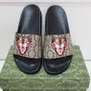 Designer Sliders Sandals mens Slippers Flat Floral Brocade Gear Bottom Flowers Black Bee Tiger Slide Canvas green beach Slides Graphic Fashion Summer Loafers