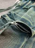 Kadın Kot Vintage Moda Yüksek Bel Geniş Bacak 2024 Sonbahar Ürünleri Çok Cepler Denim Pantolon Kadın Modaya Modeli 11xx7209