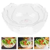 Bols 3 pcs gros bol en verre servant une grande salade irrégulière divertissant le mélange de bagatelles