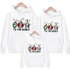 Härlig familjsmatchande jacka vit set Autumn Winter Top Joy to the World Christmas Hoodies Sweatshirts Xmas Gift Family Outfit