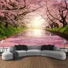 Paesaggio arazzi rosa Tazzola di ciliegio fiori fiori alberi foresta parco parete appesa camera da letto estetica decorazione casa r0411