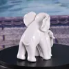 Figurines décoratives nordiques en céramique d'éléphant ornements en porcelaine blanche feng shui statue animal salon artisanat décoration de la maison