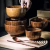 Bowls Japanese Style Solid Wood Small Bowl Retro Children's Wooden Rice Noodle Household Tableware Soup