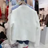 Kvinnorjackor Designer Office Ladies White Stand Collar Buttons Passar Jacka Kvinnor Vintage Floral Brodery Coat Slim Fit Party