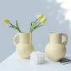 Flower Vase Ergonomic Handle Spout Design Plant Pot Easy To Refill French Style Living Room Coffee Table Ceramic Vase Home Decor