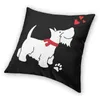 Pillow Scottish Terrier Love Covers Sofa Home Decor Scottie Dog Square Throw Case 45x45cm