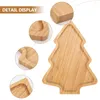 Storage Bottles Christmas Plate Bandejas Para Comida Home Dish Cartoon Tray Appetizer Food Salad Bamboo